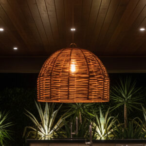 Luminária em Fibra de Bananeira Surya Grande Diâmetro aproximado: 60 cm X Altura aproximada: 60 cm
