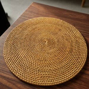 Sousplat em Rattan Natural Bali Espiral D34cm