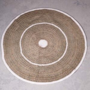 Tapete redondo Fibra Natural Bege Esverdeado D155