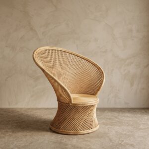 Poltrona Pavão em Rattan Natural A: 108 cm X L: 108 cm X P: 75 cm