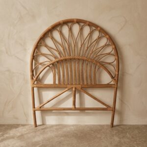 Cabeceira de Cama Solteiro em Rattan Natural com Trama Diagonal Brown A: 110 cm X L: 90 cm X P: 3 cm