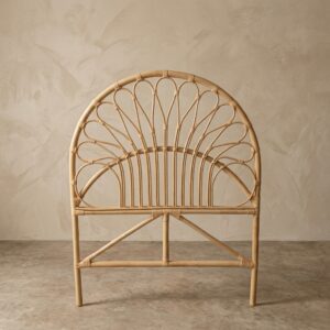 Cabeceira de Cama Solteiro em Rattan Natural com Trama Diagonal A: 110 cm X L: 90 cm X P: 3 cm