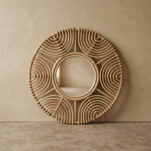 Espelho Surya Rattan A: 70 cm X L: 70 cm X P: 5 cm