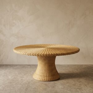 Mesa de Jantar Bundar Rattan A: 75 cm X L: 150 cm X P: 150 cm