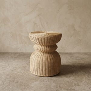 Banqueta Cogumelo em Rattan e Ferro A: 50 cm X L: 42 cm