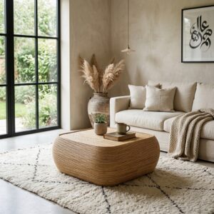 Mesa em Rattan Natural A45 X L95 X C61 Cm
