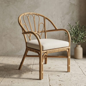 Cadeira Teratai Rattan Claro A: 85 cm X L: 60 cm X P: 60 cm