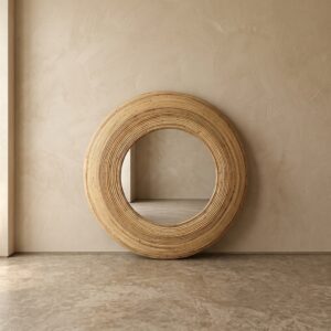 Espelho Bulan Rattan A: 100 cm X L: 100 cm X P: 18 cm