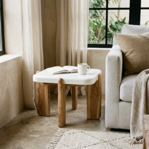Mesa Mad Teca Clara Tampo Terazzo A40 X L60xC40