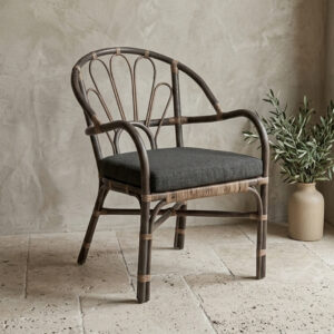 Cadeira Teratai Rattan Escuro A: 85 cm X L: 60 cm X P: 60  cm
