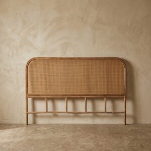 Cabeceira de Cama Queen em Rattan Marrom A: 110 cm X L: 160 cm X P: 3 cm