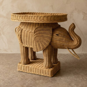 Mesa de Apoio Gajah com Bandeja Fibra Natural A: 55 cm X L: 40 cm X P: 65 cm
