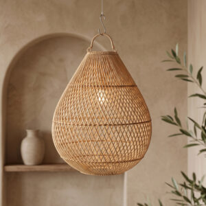 Luminária Pendente Embun Rattan A: 40 X L: 35 X P: 35 cm