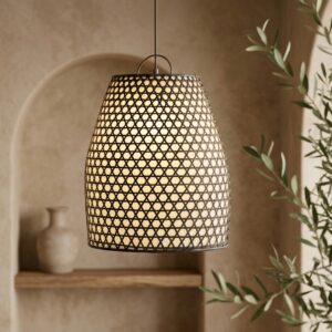 Luminária Fibra Sintetica Aruna Translúcido G Altura: 60 cm X Diâmetro: 45 cm