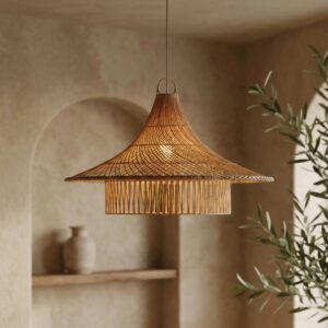 Luminária em Ratan Natural Canggu Pequena Altura: 40 cm X Diâmetro: 60 cm