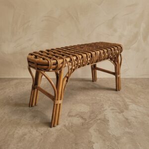Calçadeira em Rattan Natural Marrom A: 45 cm X L: 90 cm X P: 35 cm